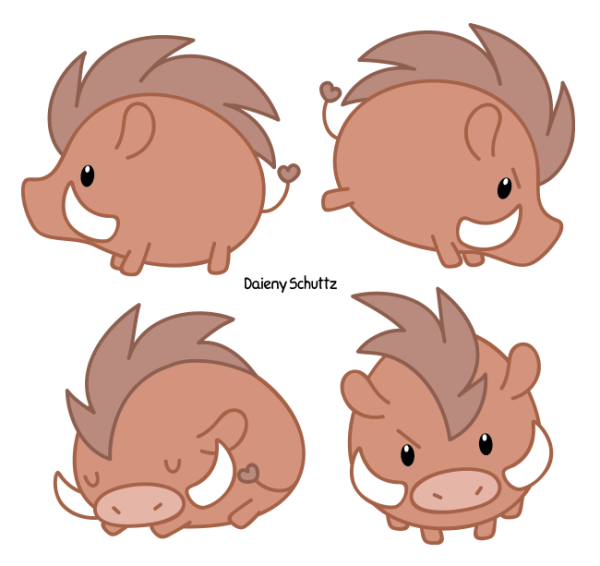 Кабан рисунок милый