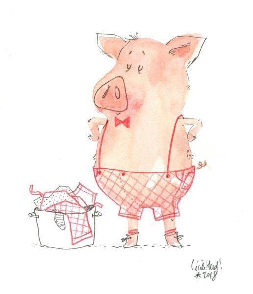 Валентинка с поросенком