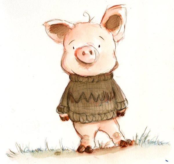Милый поросенок арт
