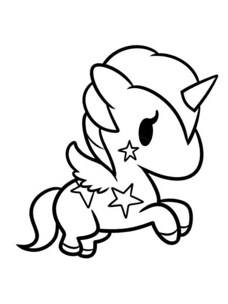 Раскраска Единорог милый