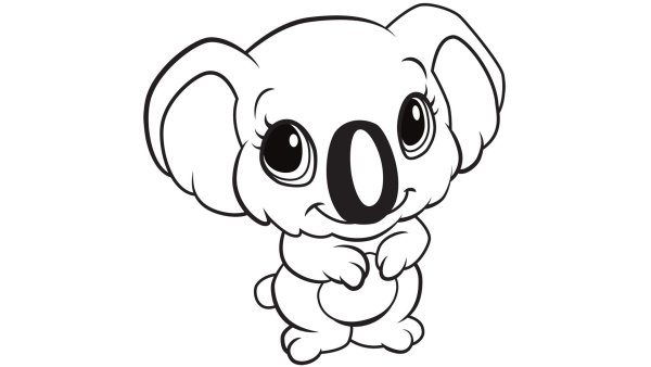 Коала. Раскраска