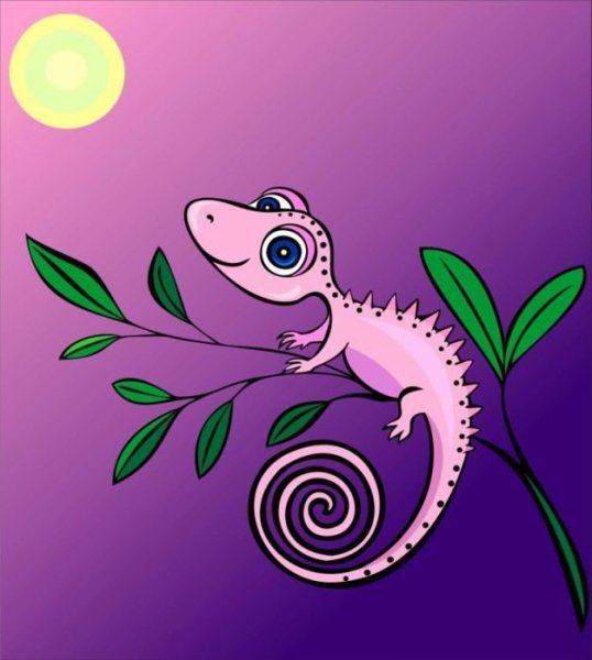 Ящерка мультяшная