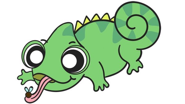 Хамелеон рисунок мультяшный