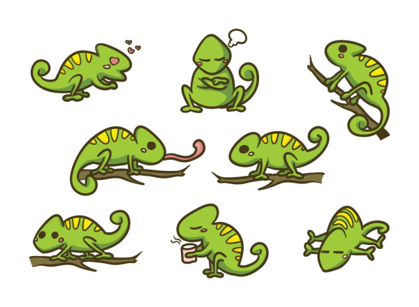 Хамелеон мультяшный