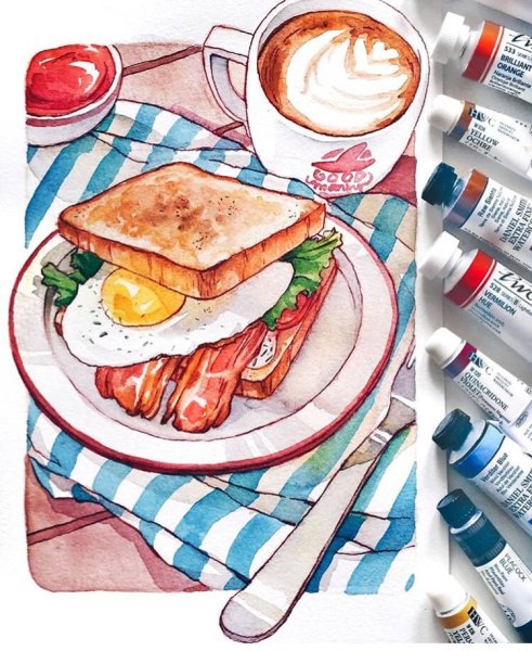 Завтрак рисунок