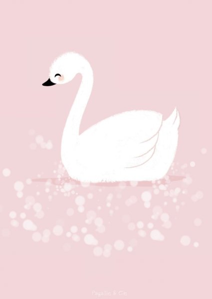 Милый лебедь рисунок