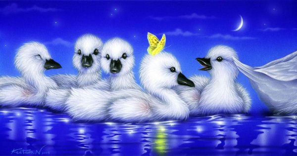 Художник Кентаро Нишино картина утята