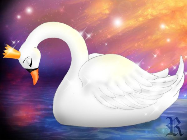 Лебедь мультяшный