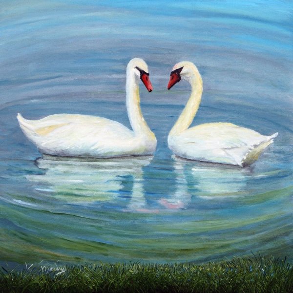 Лебедь рисунок