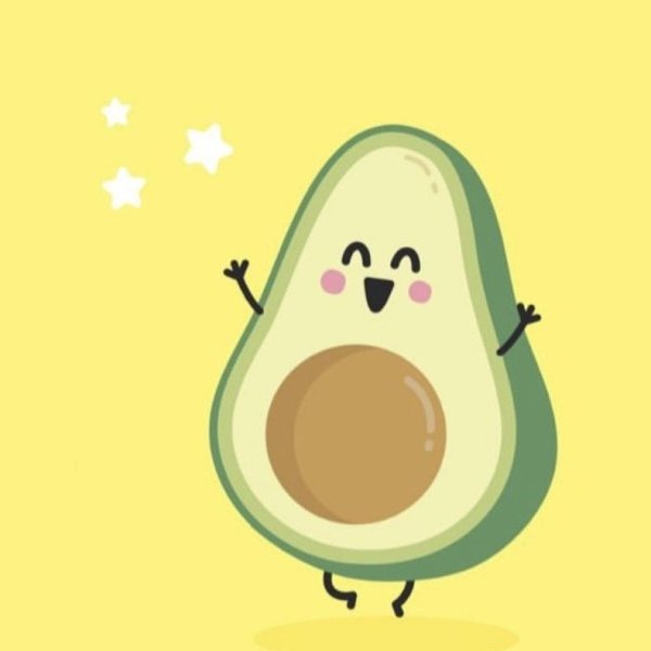 Авокадо мультяшный милый в телефоне