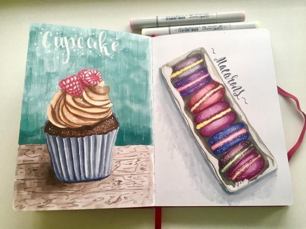 Рисунки для скетчбука еда