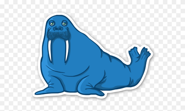 Морж акварель