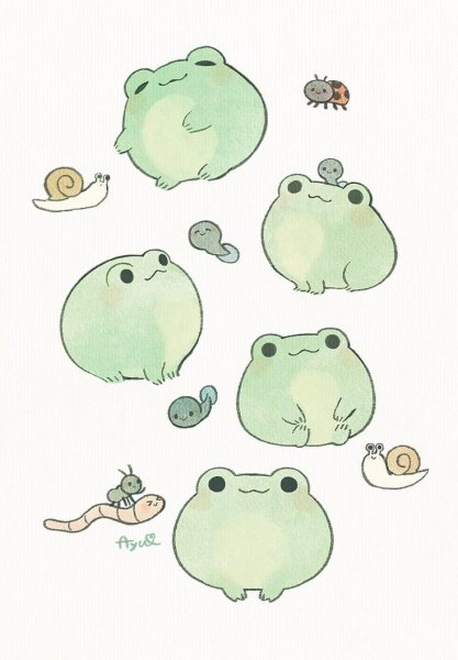 Кавайные лягушки