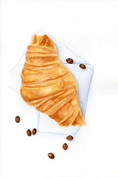 Круассан акварелью
