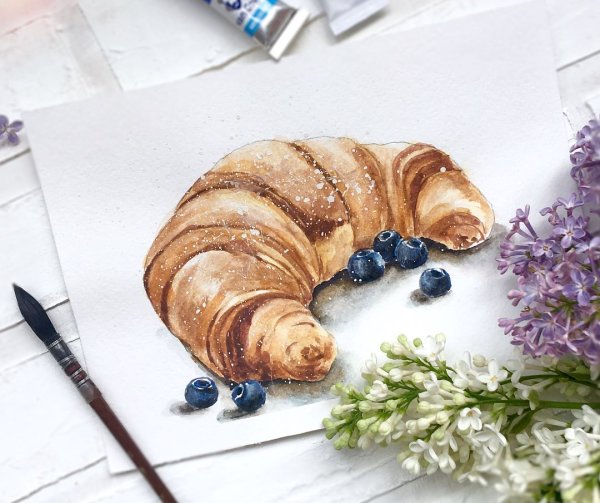 Выпечка акварелью