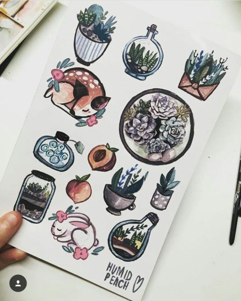 Наклейки для скетчбука