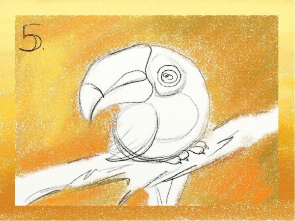 Милый Тукан рисунок карандашом