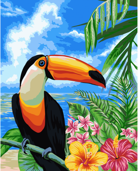 Картина по номерам Тукан