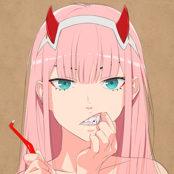 Zero two набросок для рисования
