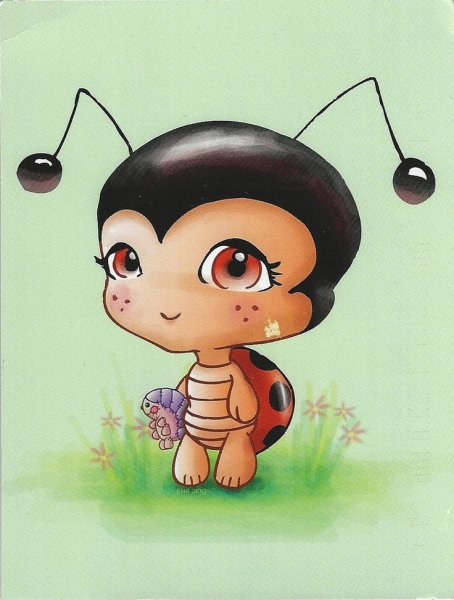 Нарисованная милая Боже коровка