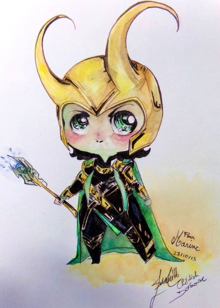 Марвел тор и Локи Чиби