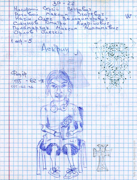 Рисунки на листе в клетку