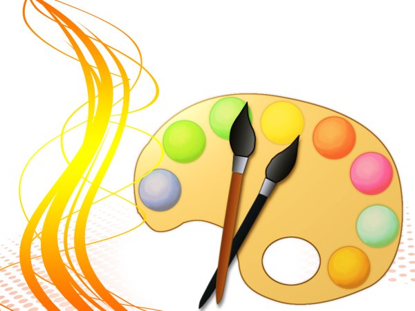 Палитра и кисти без фона