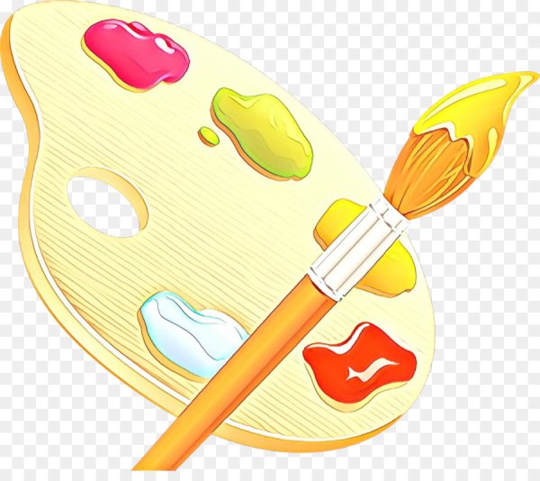 Палитра с кисточкой на прозрачном фоне