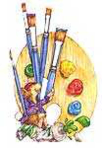 Кисточки и палитра для рисования