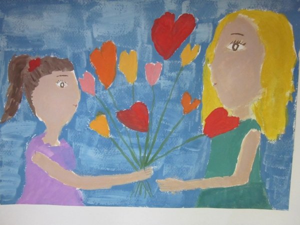 Детские рисунки ко Дню матери