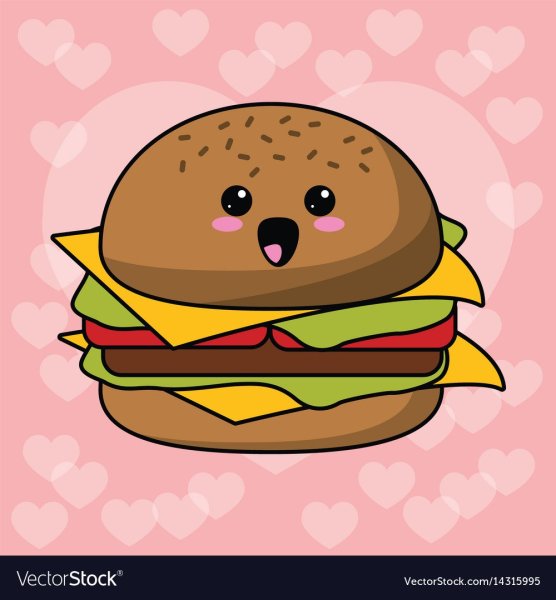 Еда гамбургер с глазами