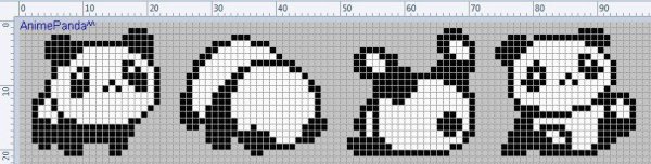 Схема браслета Панда