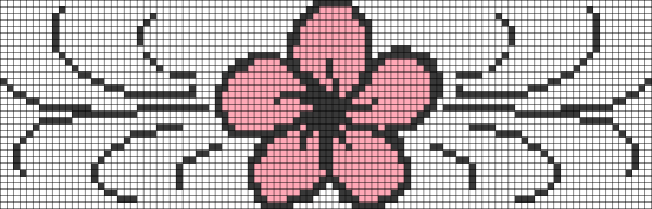 Рисунки по клеточкам розового цвета