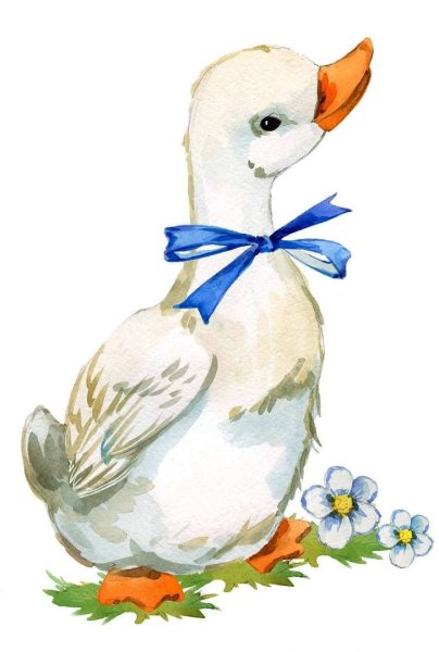 Гусь акварелью