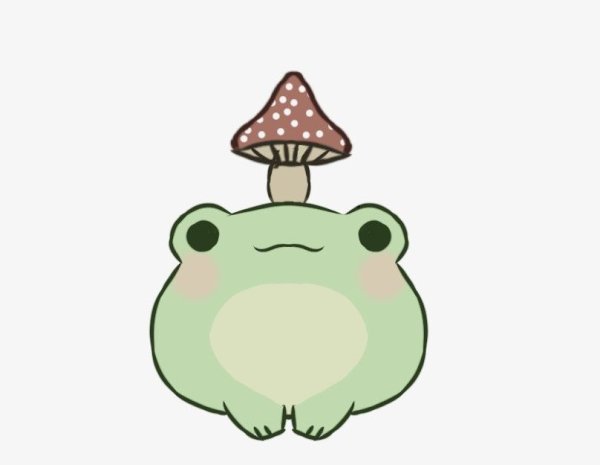 Лягушонок сидит на грибе