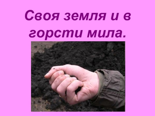 Земля и в горсти Мила