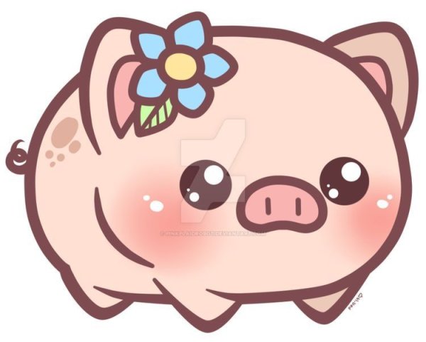 Свинья милая мультяшная