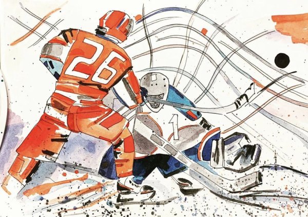 Женский хоккей рисунок