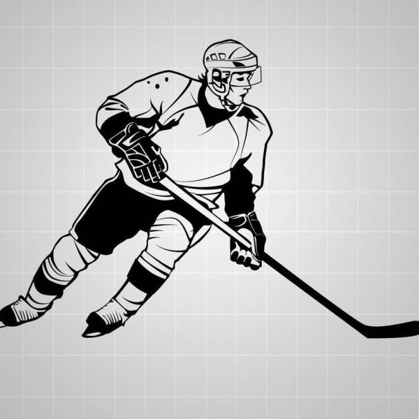 Хоккеист иллюстрация
