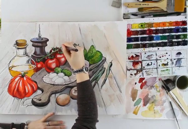 Скетчинг маркерами еда