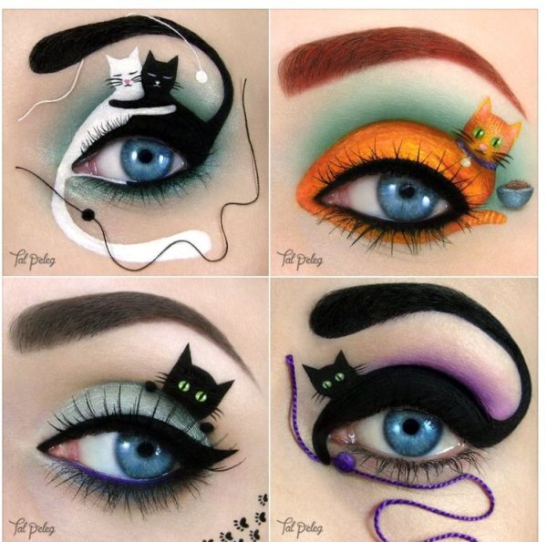 Радужные стрелки макияж