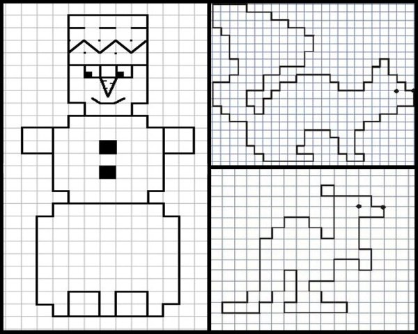Рисунки по клеткам в тетради