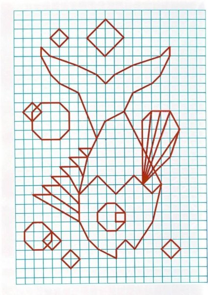 Сложные геометрические фигуры по клеткам
