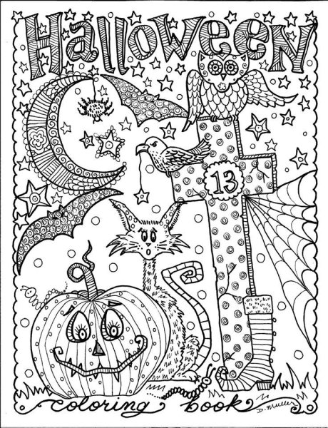 Раскраски антистресс Хэллоуин