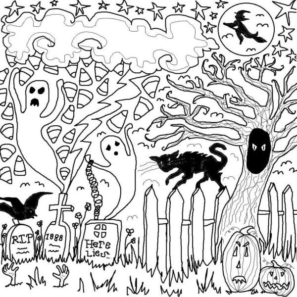 Раскраски антистресс Хэллоуин