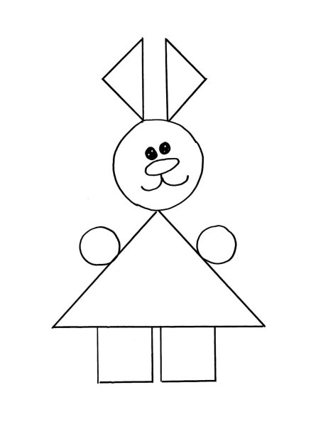 Кот из геометрических фигур для детей