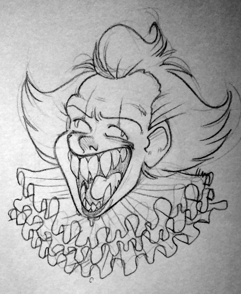 Клоун ПЕННИВАЙЗ тату эскиз