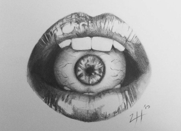 Страшные глаза карандашом