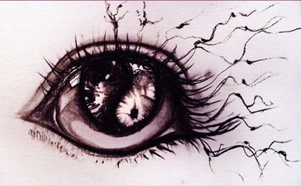 Нарисовать страшные глаза