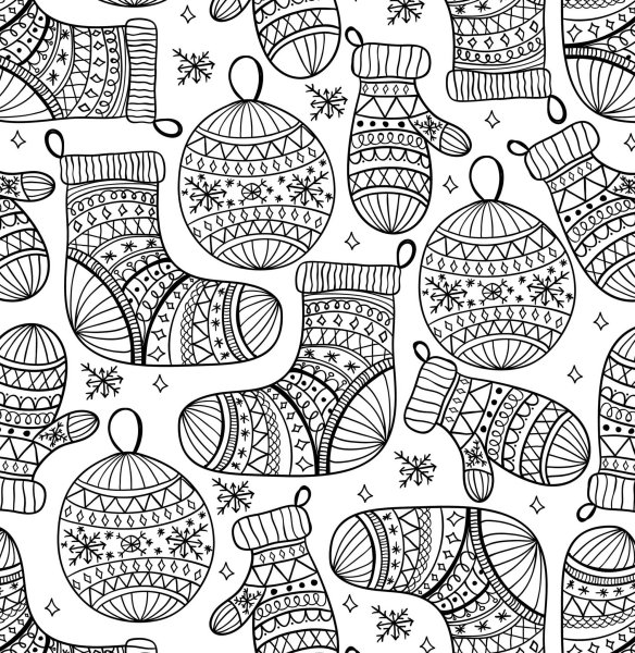 Раскраска новый год для взрослых